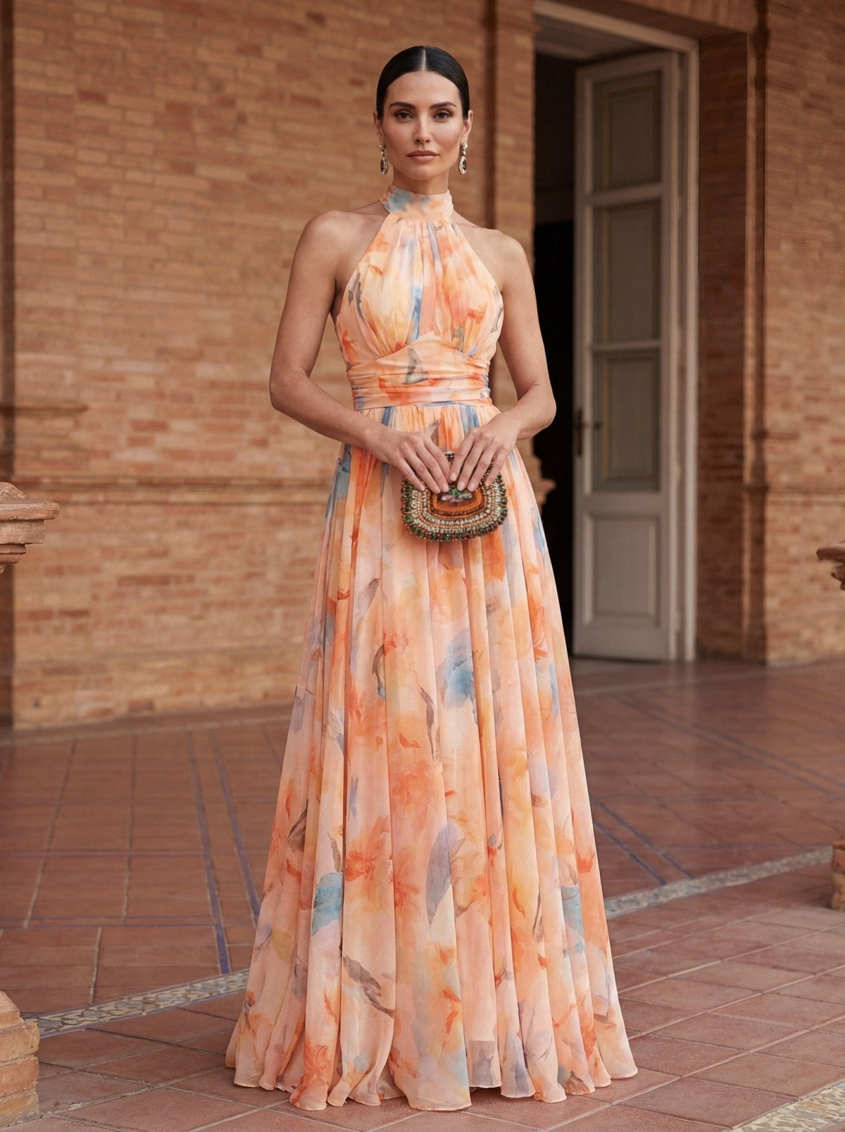 Carmen™ | Halter Dress with Watercolour Print