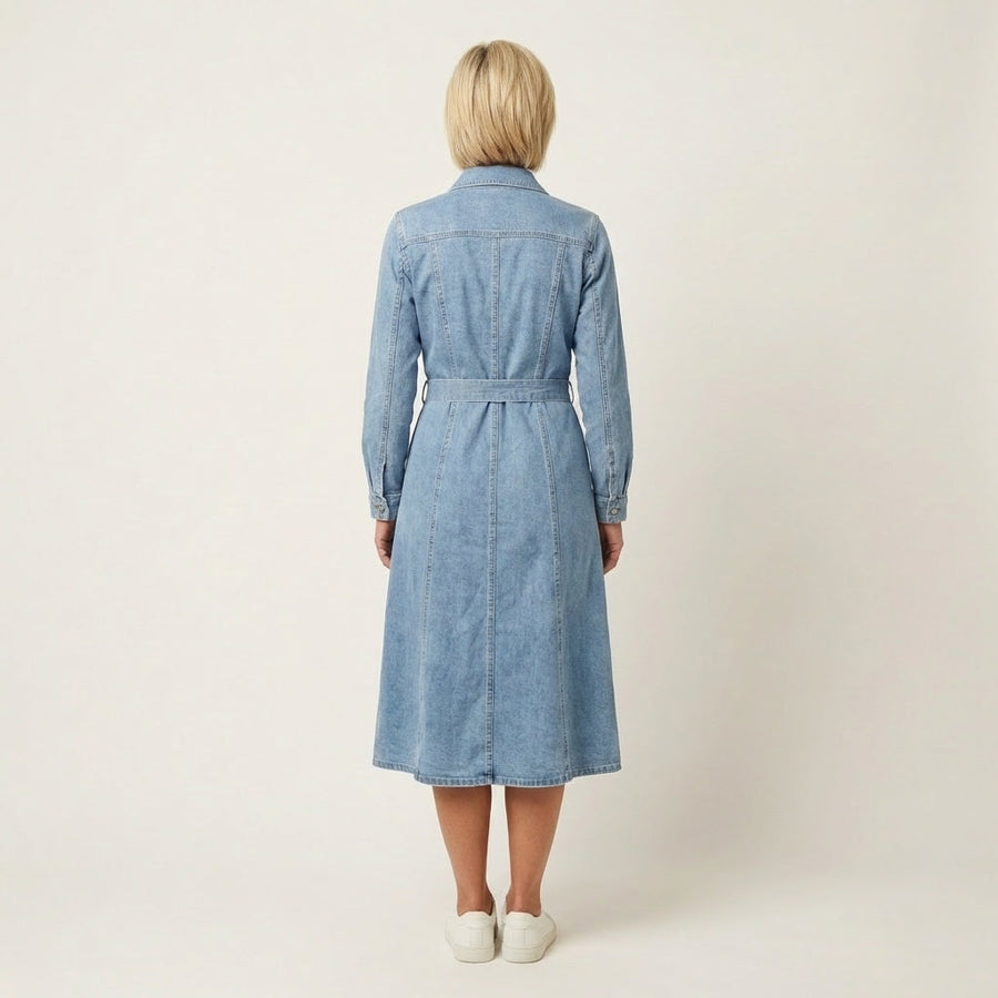 Maribell | Maxi Denim Dress with Long Sleeves