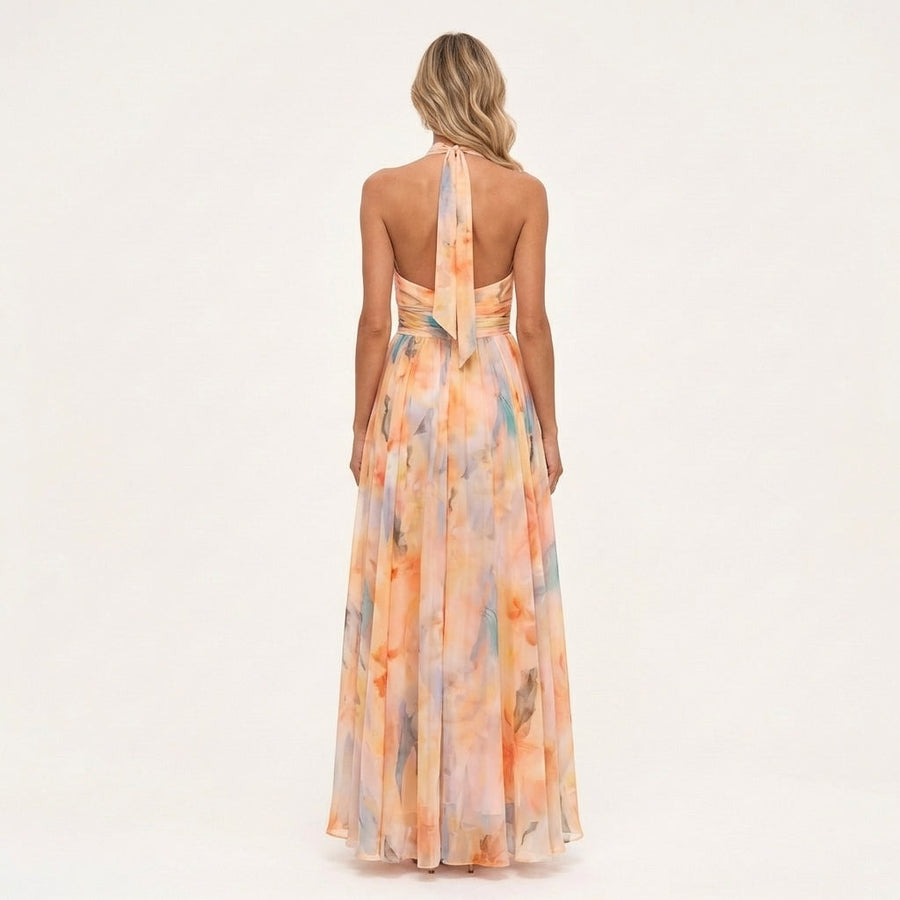 Deymira | Watercolour Halter Dress