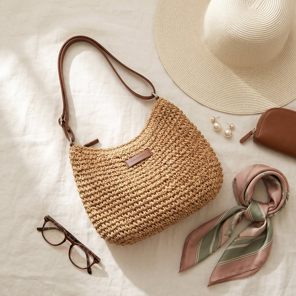 Colomba | Elegant Woven Bag - Khaki