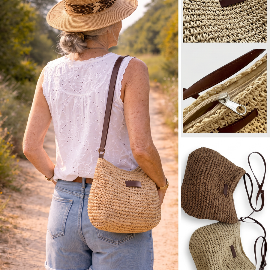 Cinzia | Elegant Woven Bag - Sand