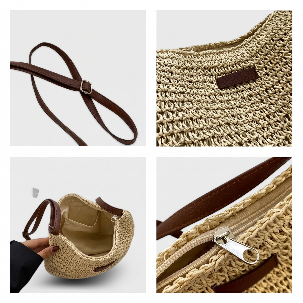 Cinzia | Elegant Woven Bag - Sand