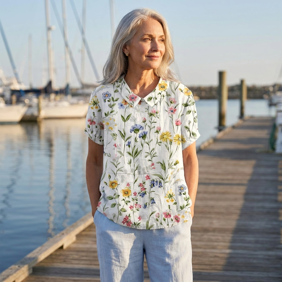 Floral Short Sleeve Blouse