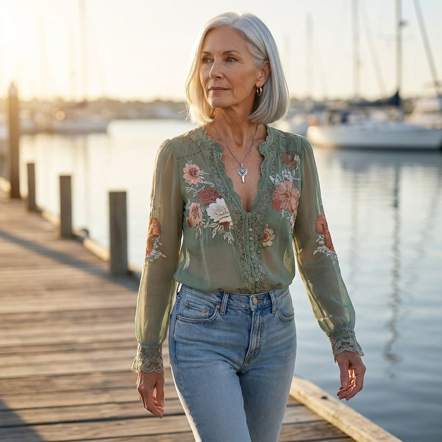 Sienna | Trim Detail Floral Blouse