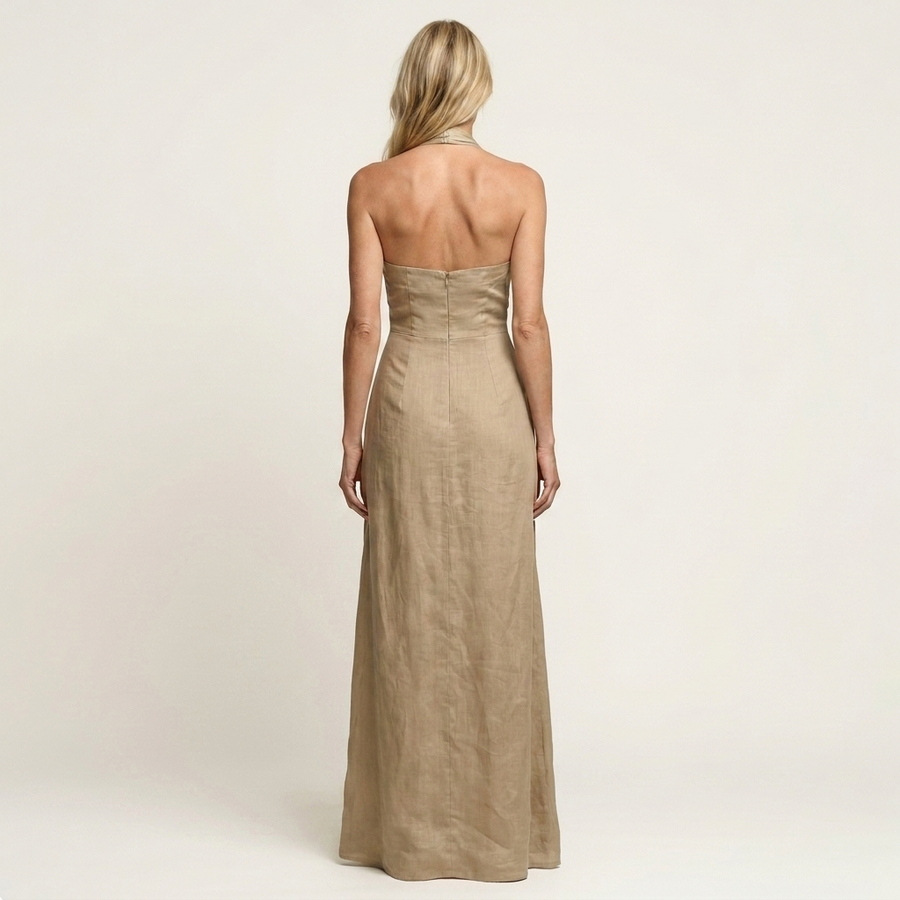 Jenna | Halter-Neck Open-Back Maxi Dress