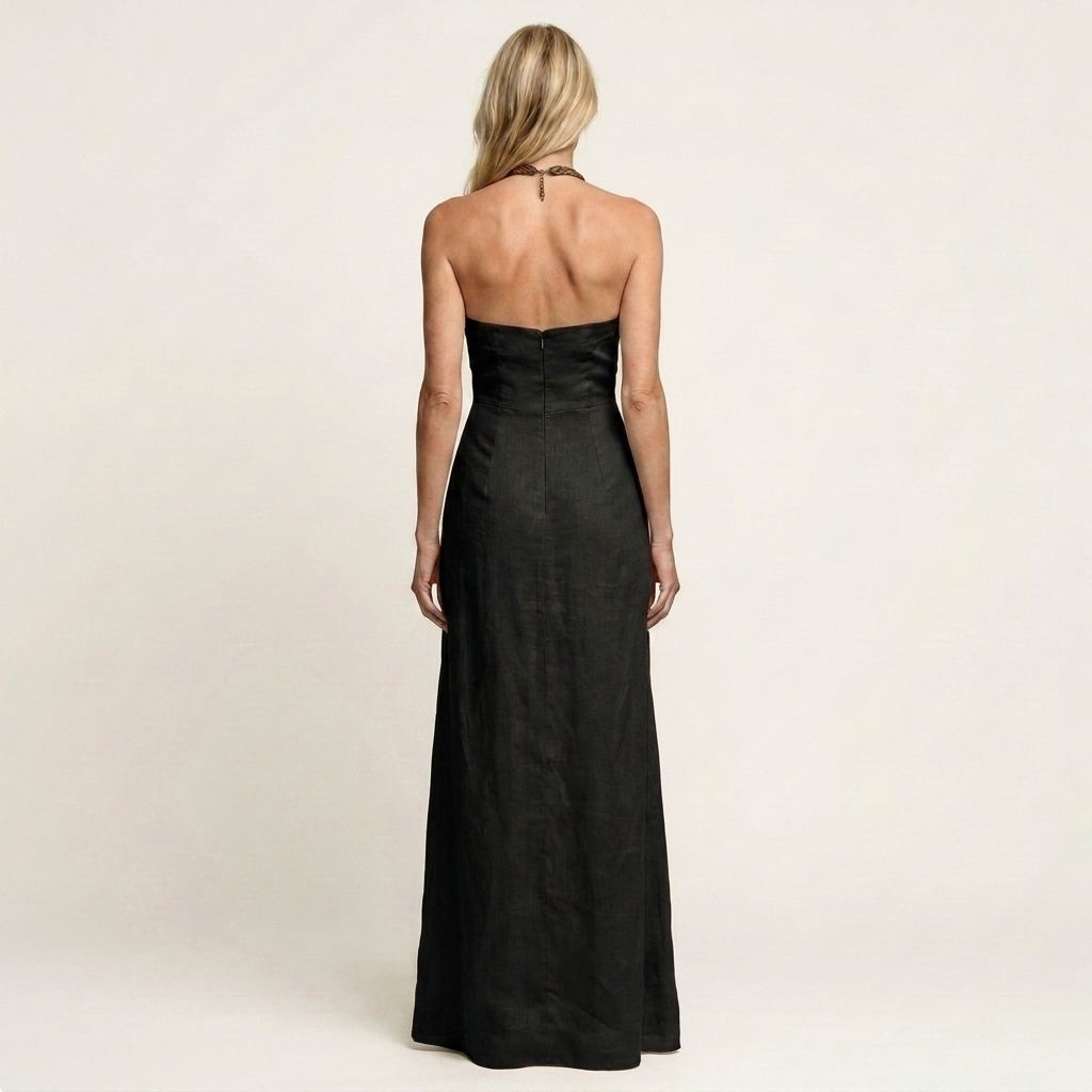 Jenna | Halter-Neck Open-Back Maxi Dress