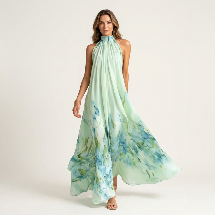 Serafina | Floral Halter-Neck Maxi Dress