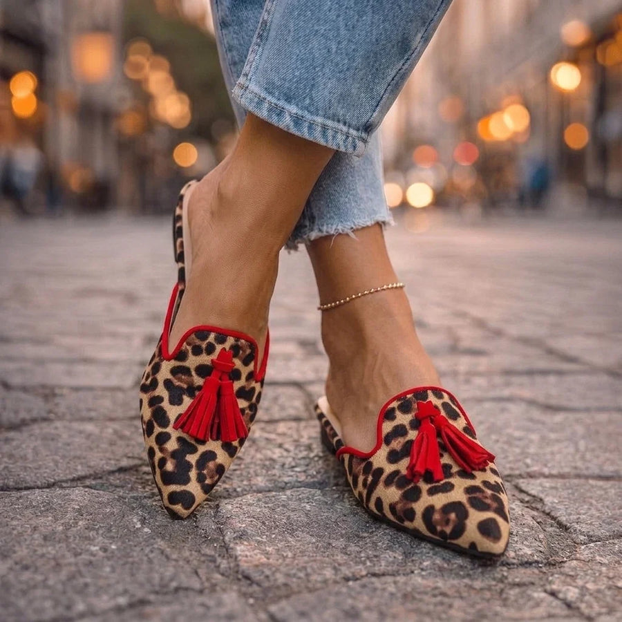 Serafina Pointed Mules with Tassels