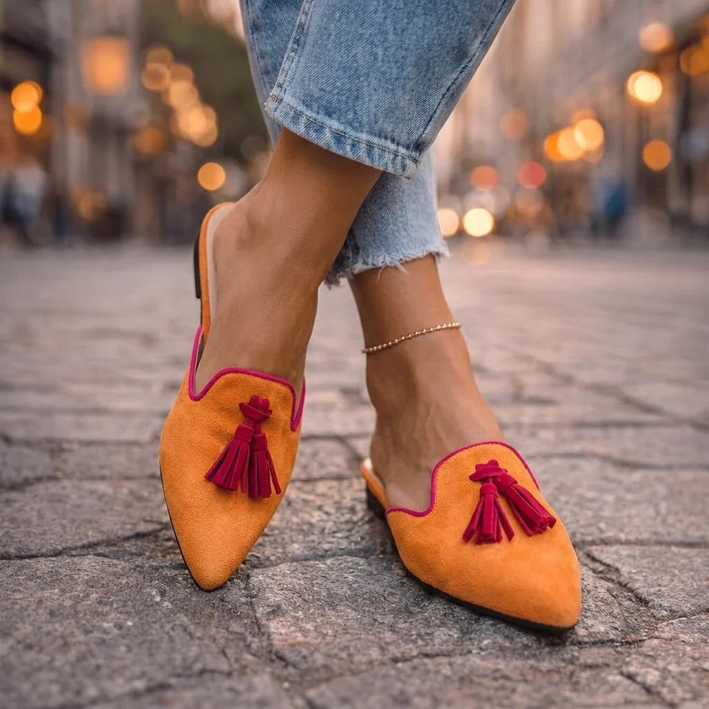 Serafina Pointed Mules with Tassels