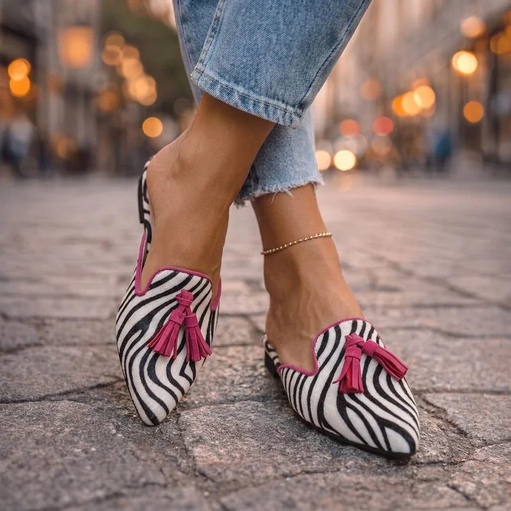 Serafina Pointed Mules with Tassels