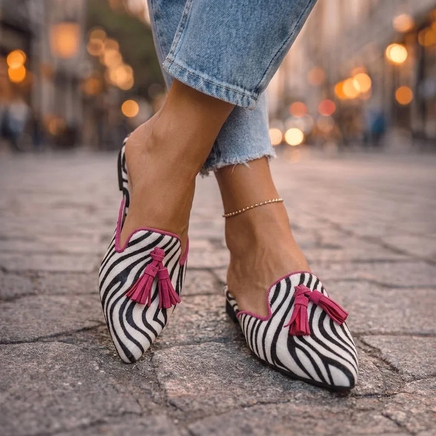 Serafina Pointed Mules with Tassels