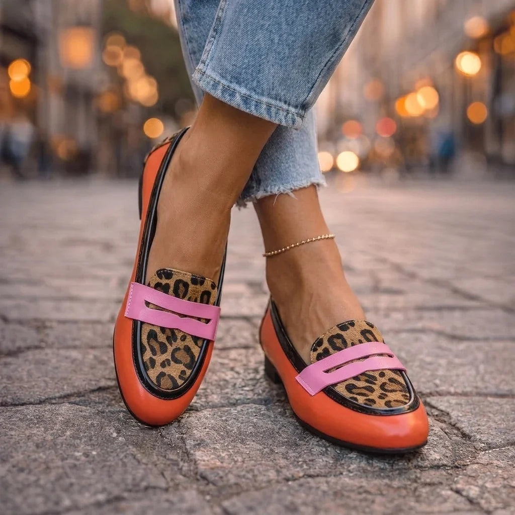 Rosalia Loafers with Leopard Print