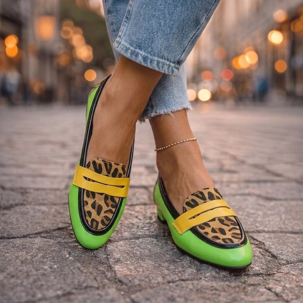 Rosalia Loafers with Leopard Print