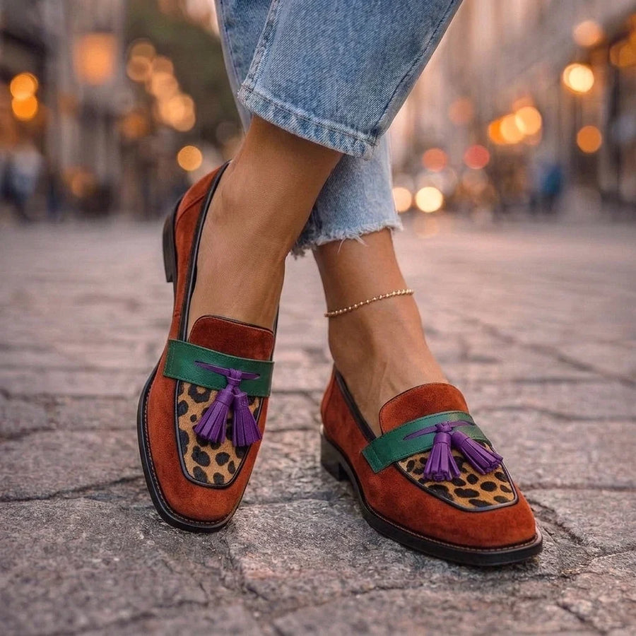 Noemi Square Toe Loafers with Tassels