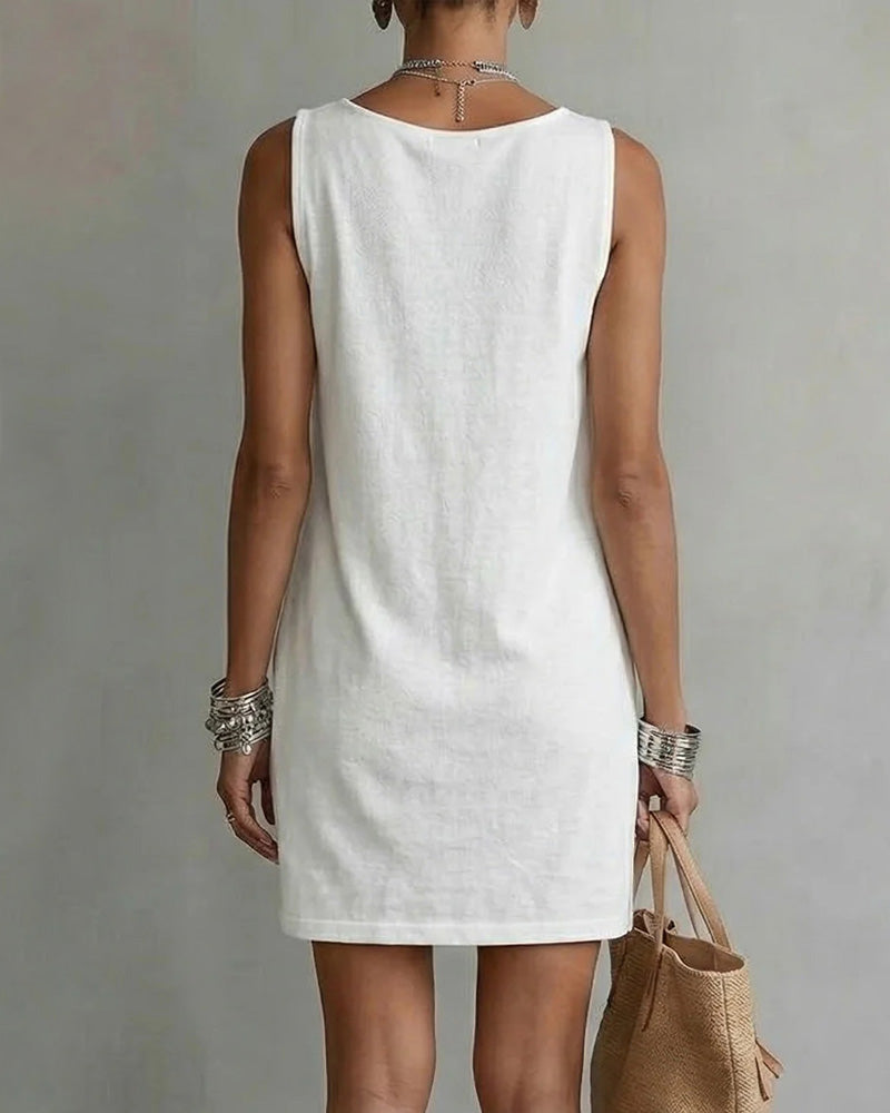 Casual Solid Colour Sleeveless Dress