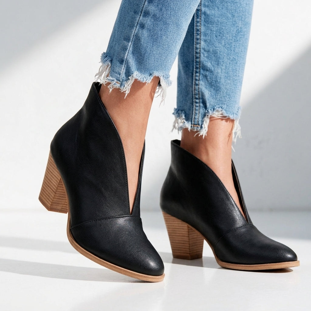 Carina V-Cut Ankle Boots