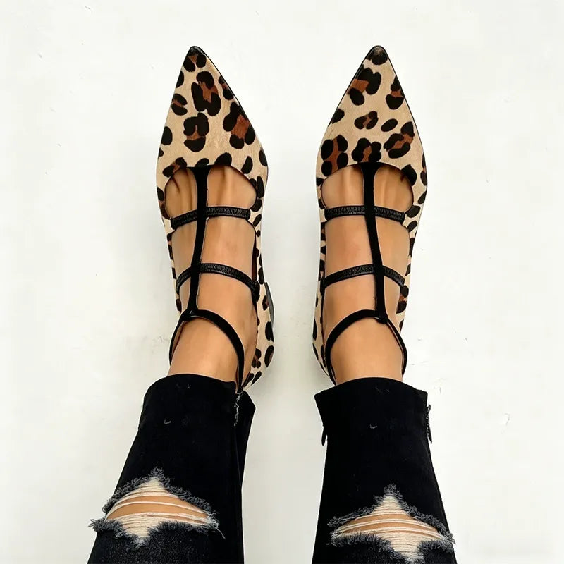 Jessica | Leopard Strappy Pointed Heels