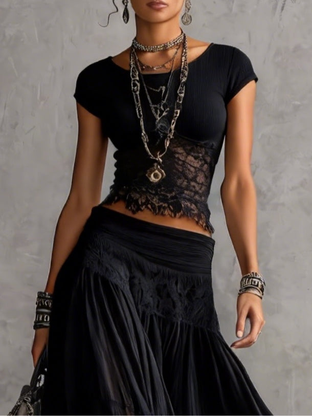 Juliette™ | Lace Set and Pleated Chiffon Skirt