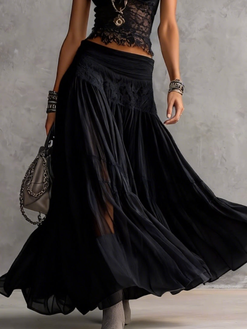 Juliette | Lace Set and Pleated Chiffon Skirt