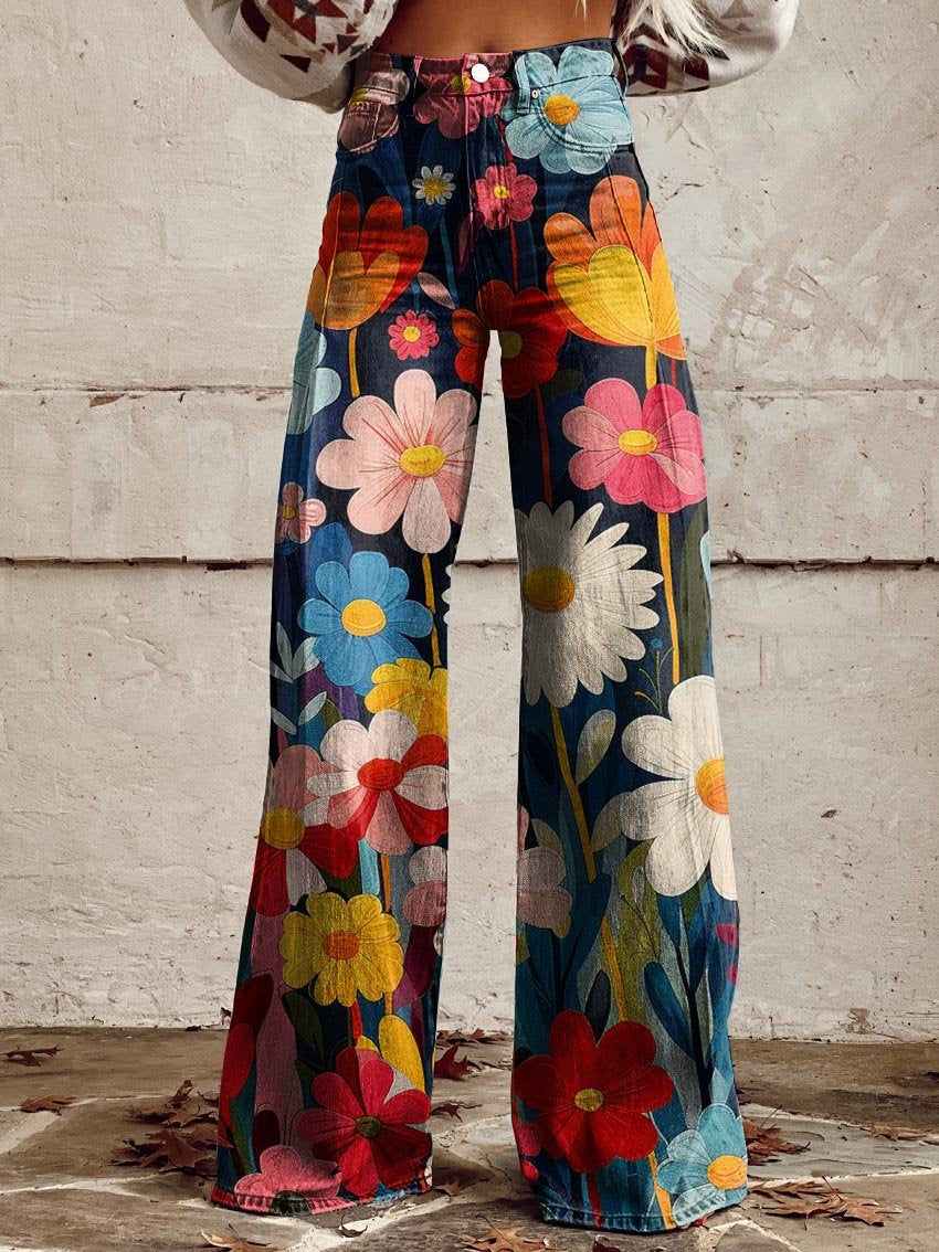 Léna - Wide Leg Floral Trousers