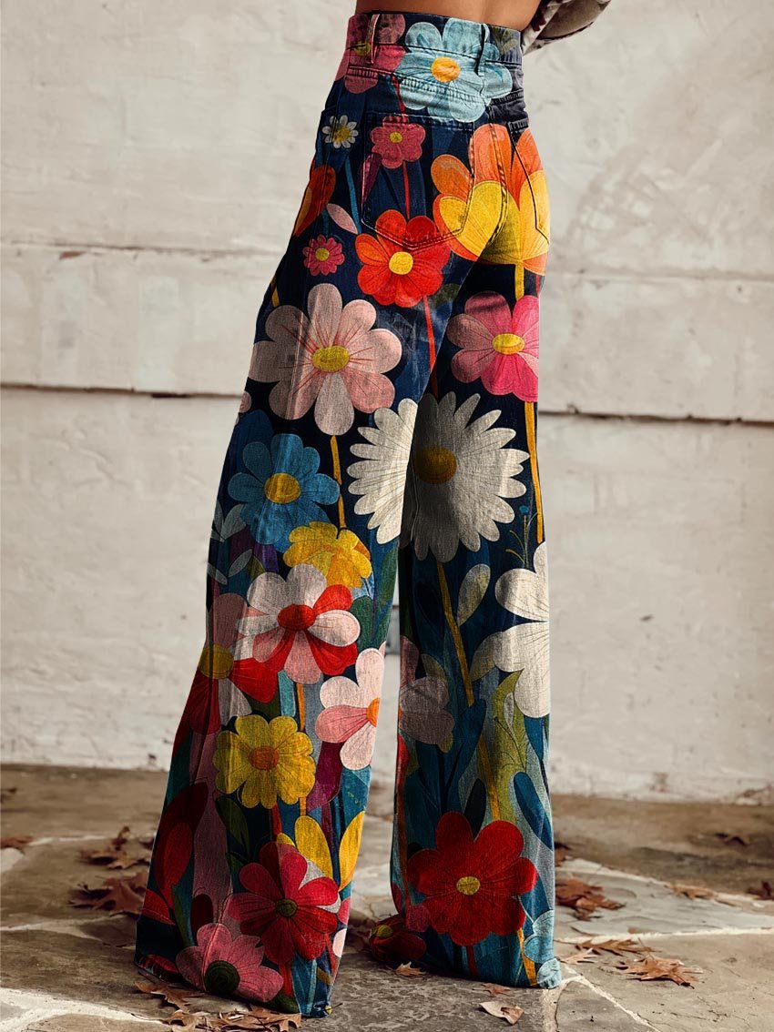 Léna - Wide Leg Floral Trousers