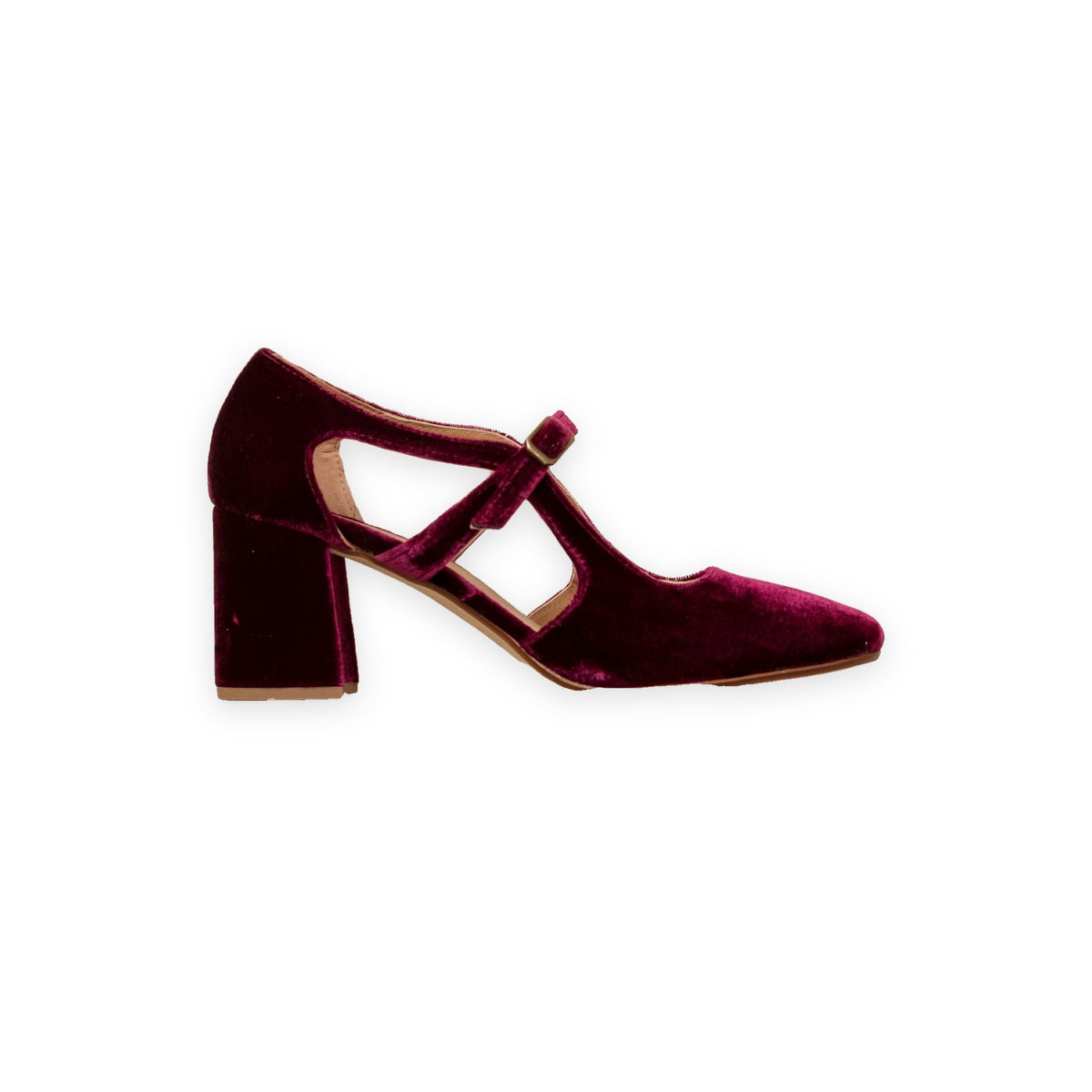 Kate | Burgundy Cut-Out Block Heels