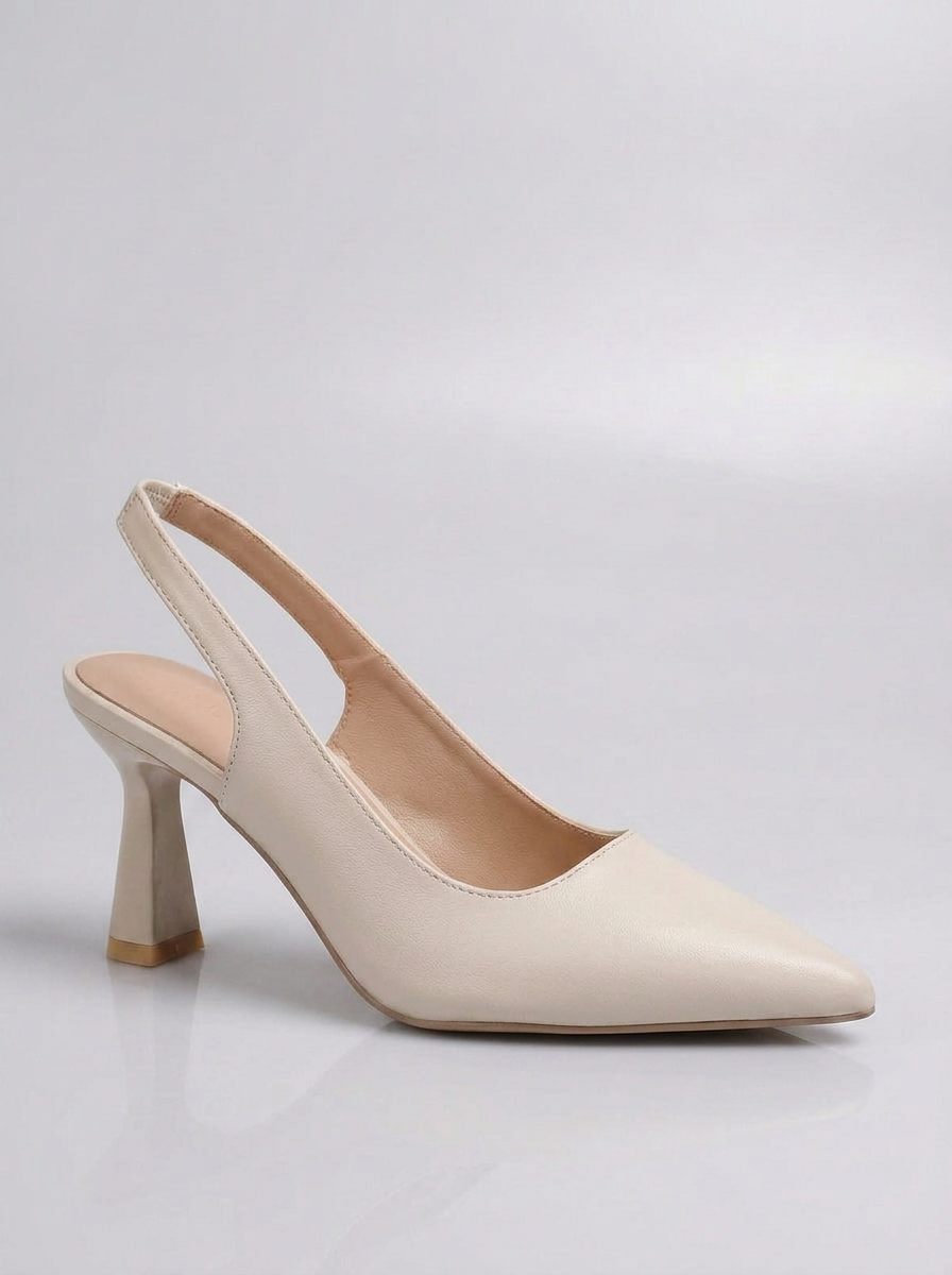 Sophia | Elegant White Slingback Heels