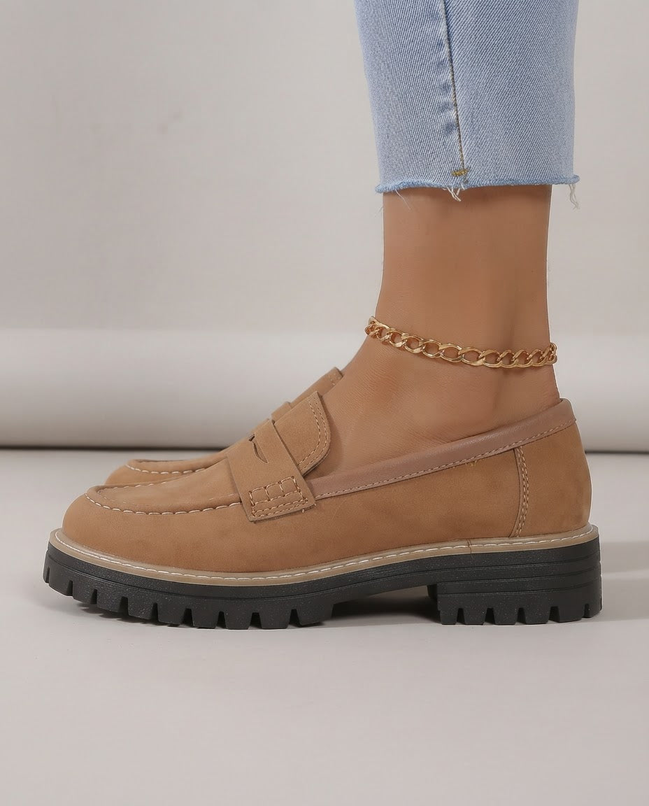 Elena Moccasin — Platform Thick Heel