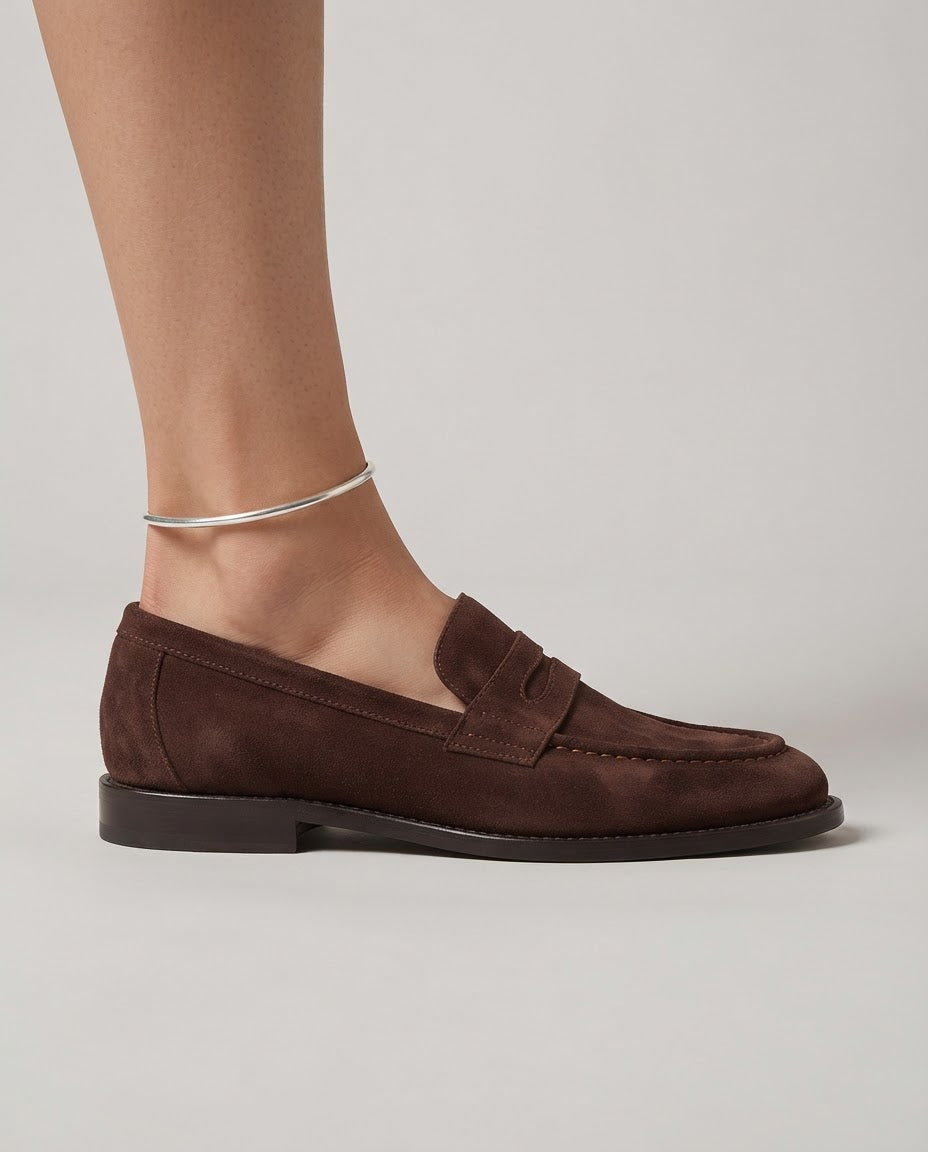 White Moccasin — Penny in Suede