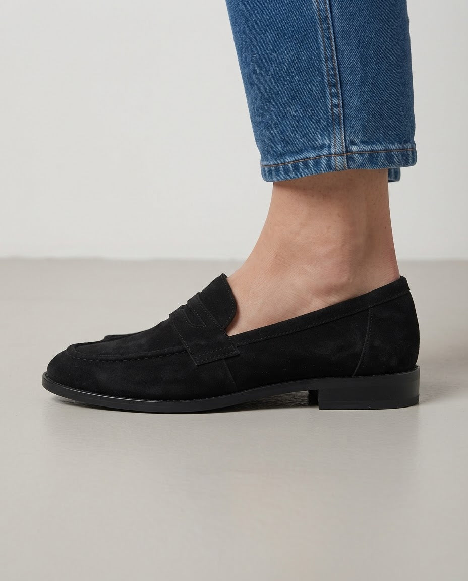 White Moccasin — Penny in Suede