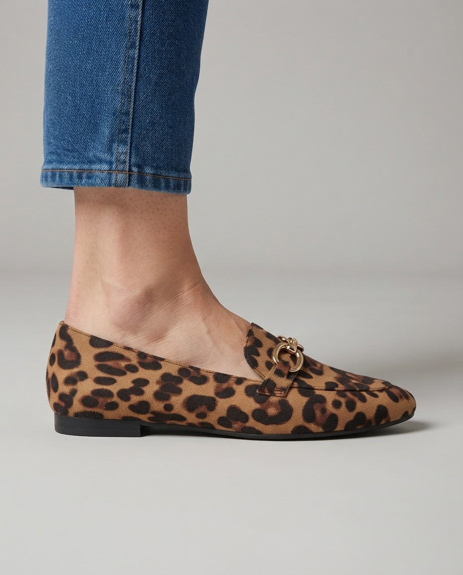 Chiara Moccasin — Leopard Suede