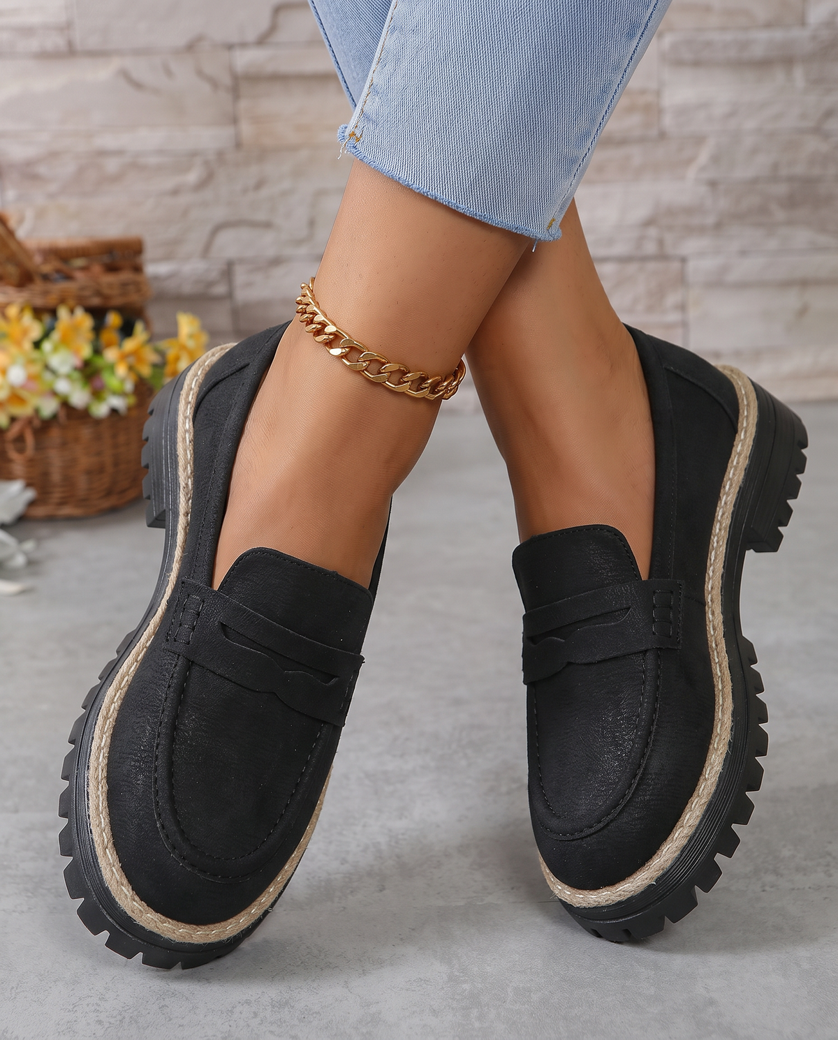 Elena Moccasin — Platform Thick Heel