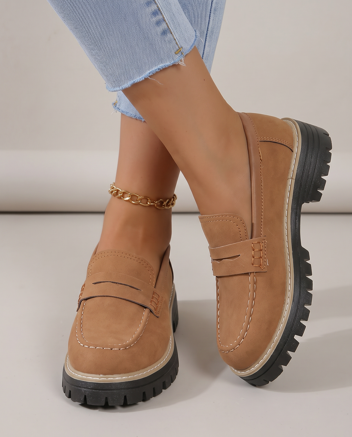 Elena Moccasin — Platform Thick Heel