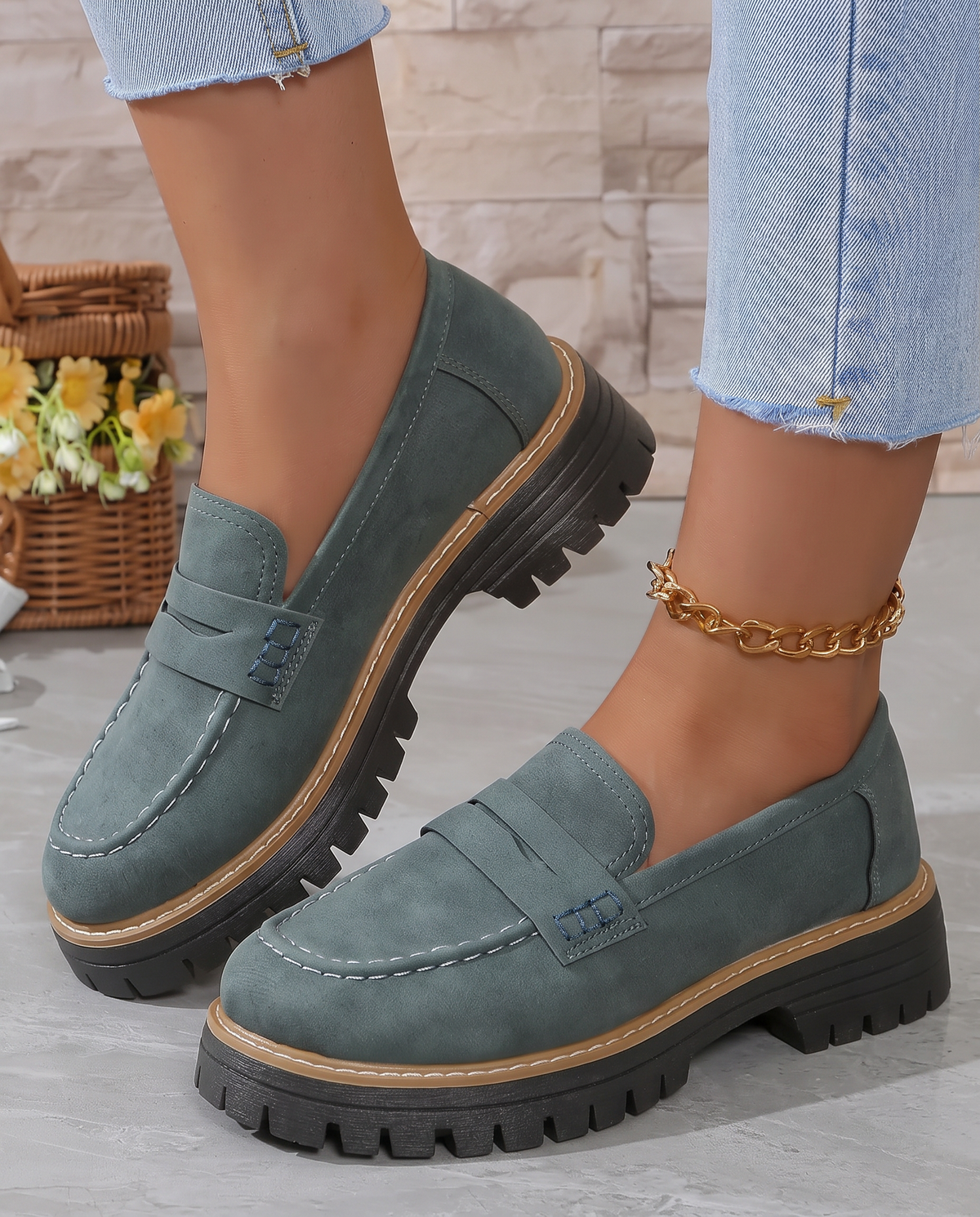 Elena Moccasin — Platform Thick Heel