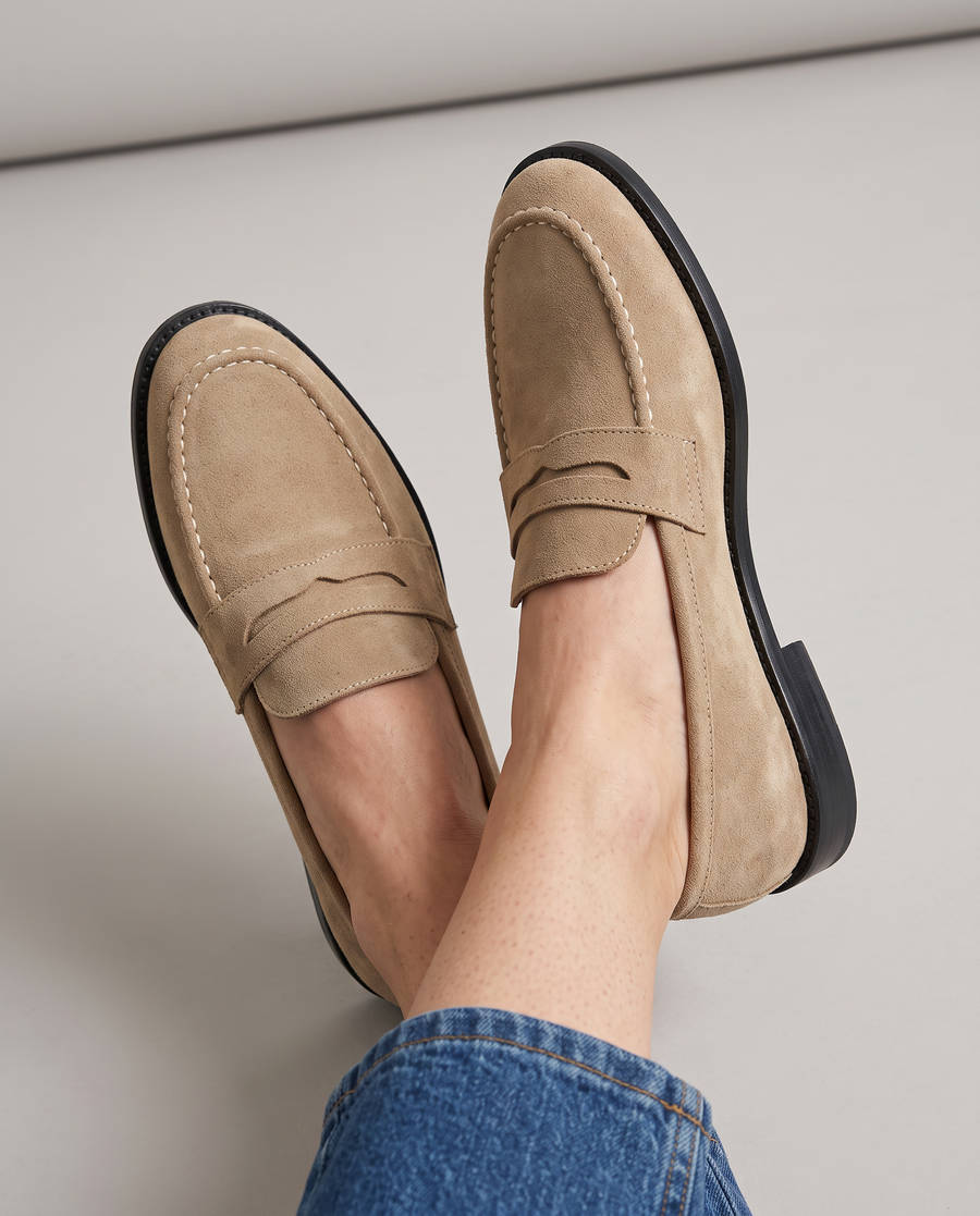 White Moccasin — Penny in Suede