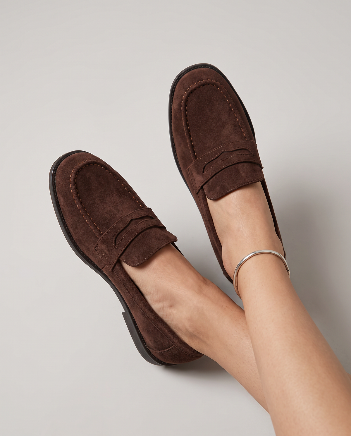 White Moccasin — Penny in Suede