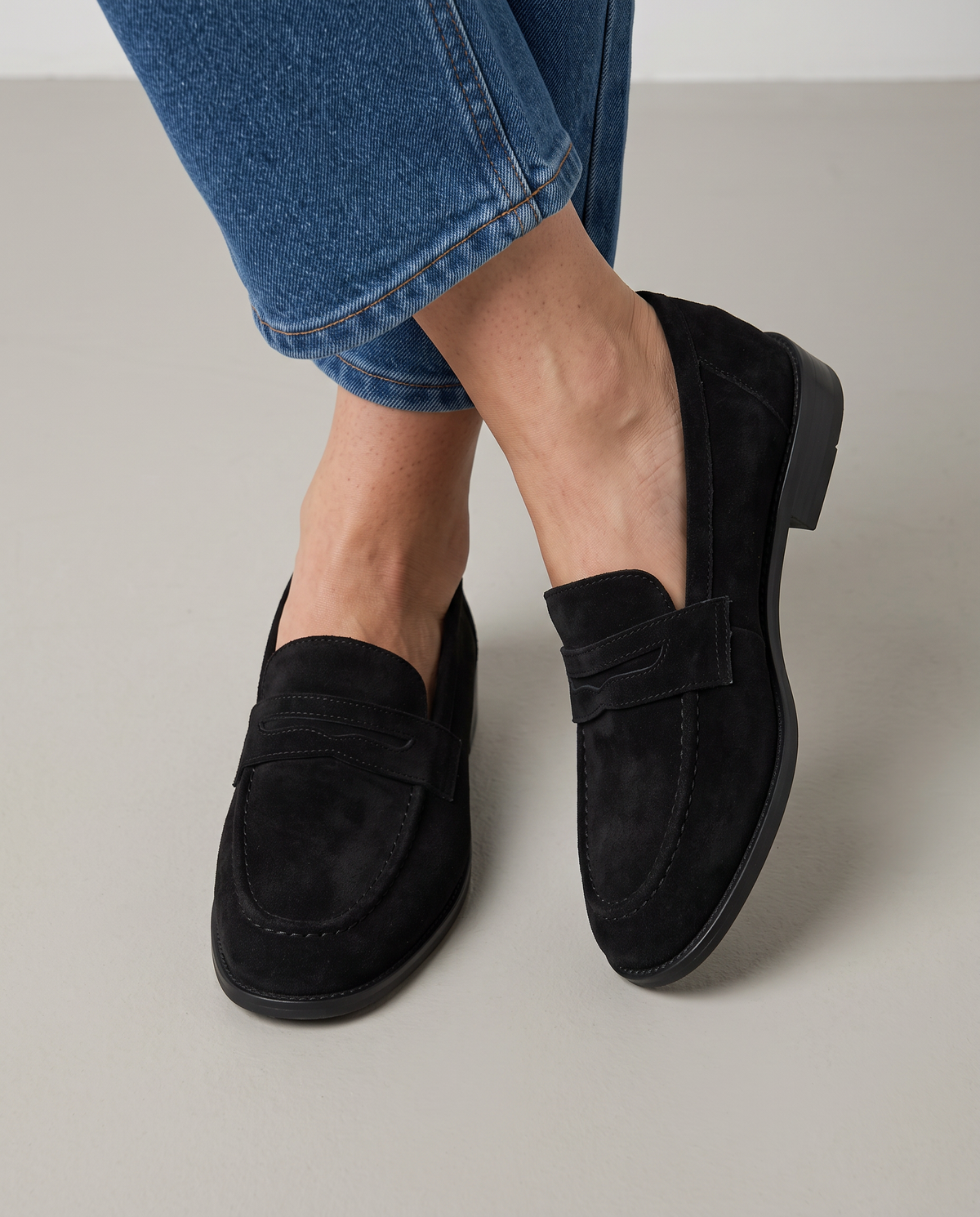 White Moccasin — Penny in Suede