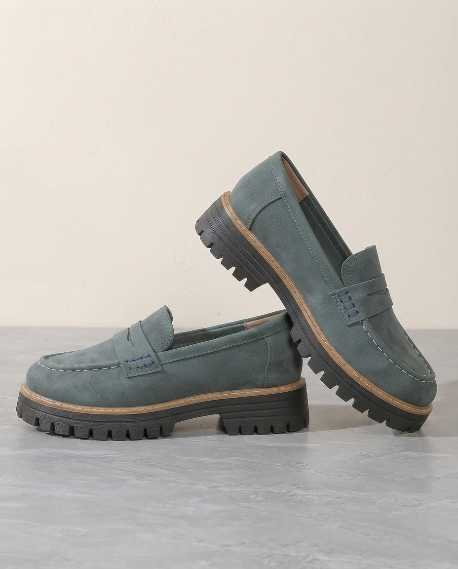 Elena Moccasin — Platform Thick Heel