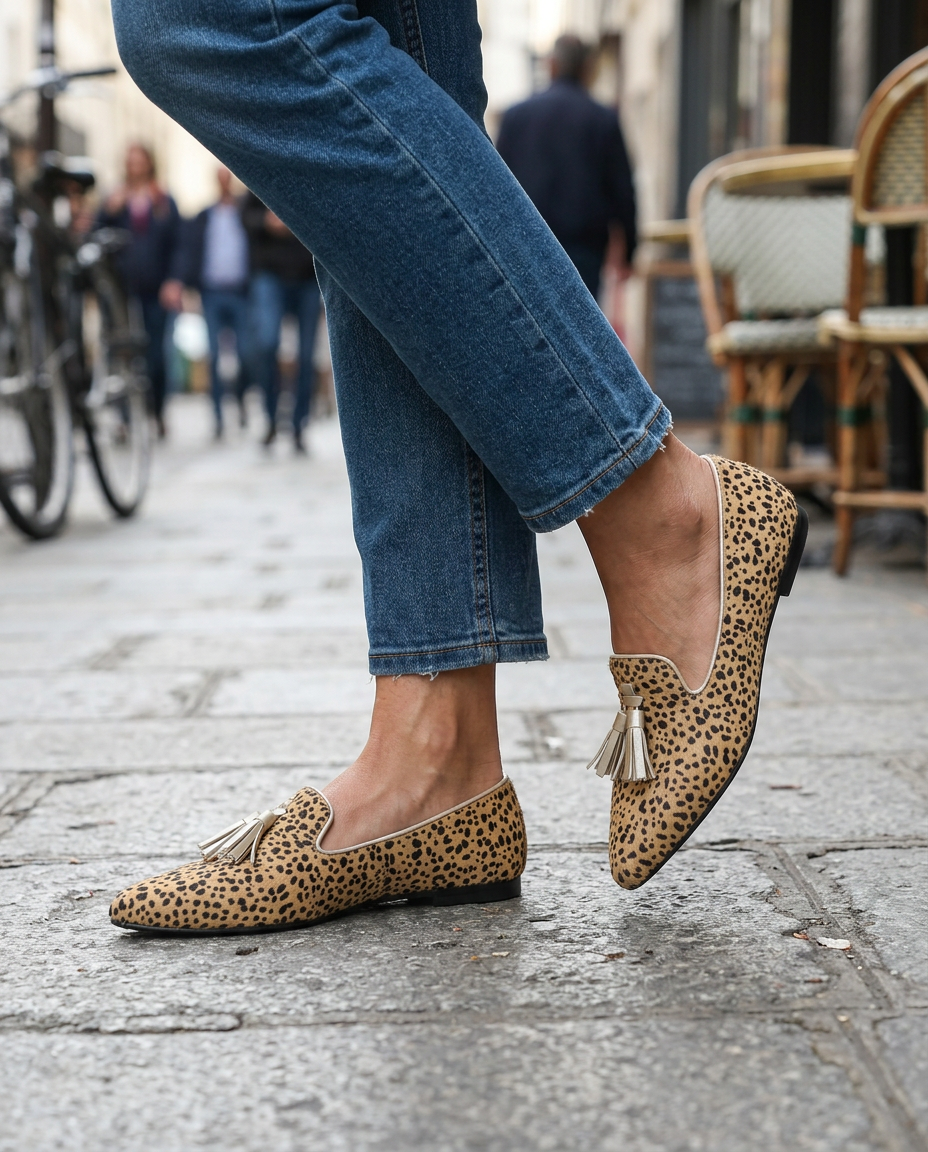 Ginevra Loafers — Cheetah, Light Gold Tassels