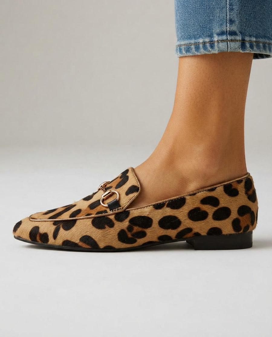 Serena Moccasin — Leopard with Bit