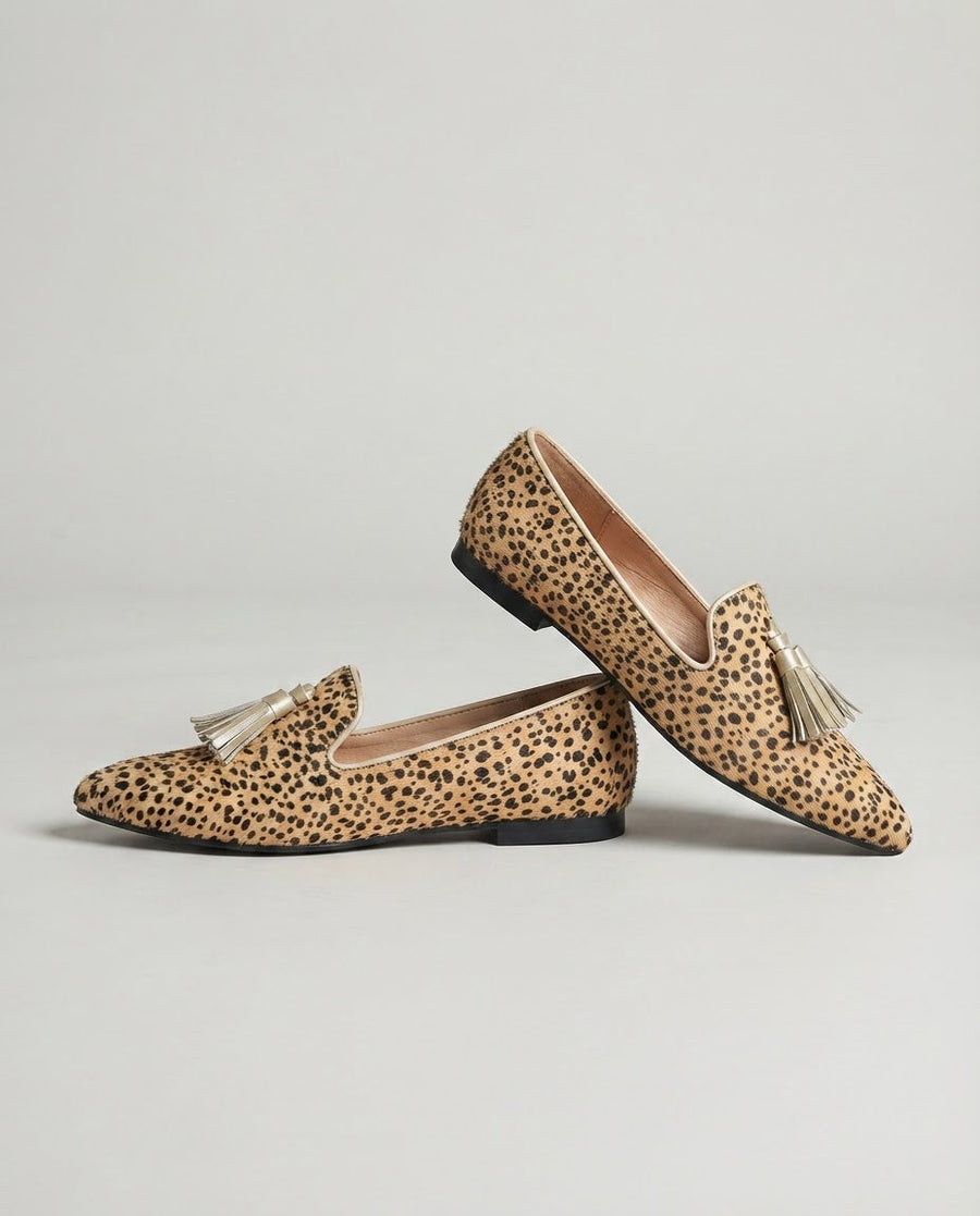 Ginevra Loafers — Cheetah, Light Gold Tassels