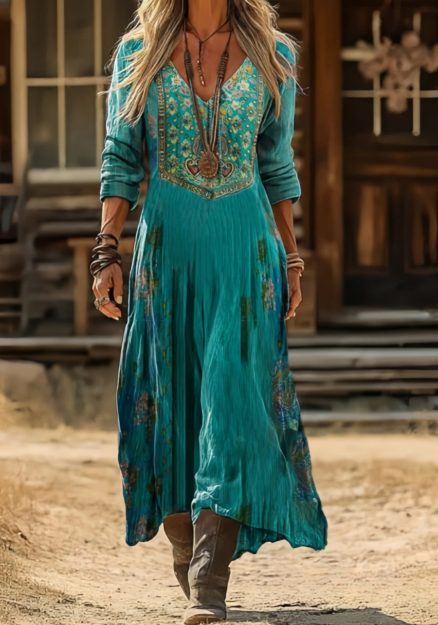 Celeste | Embroidered Bohemian Maxi Dress