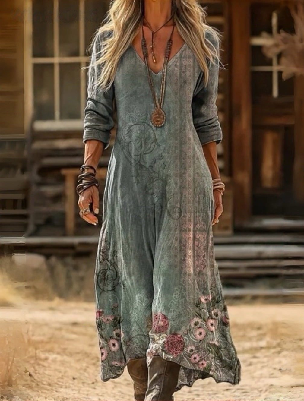 Florence | Vintage Rose Maxi Dress