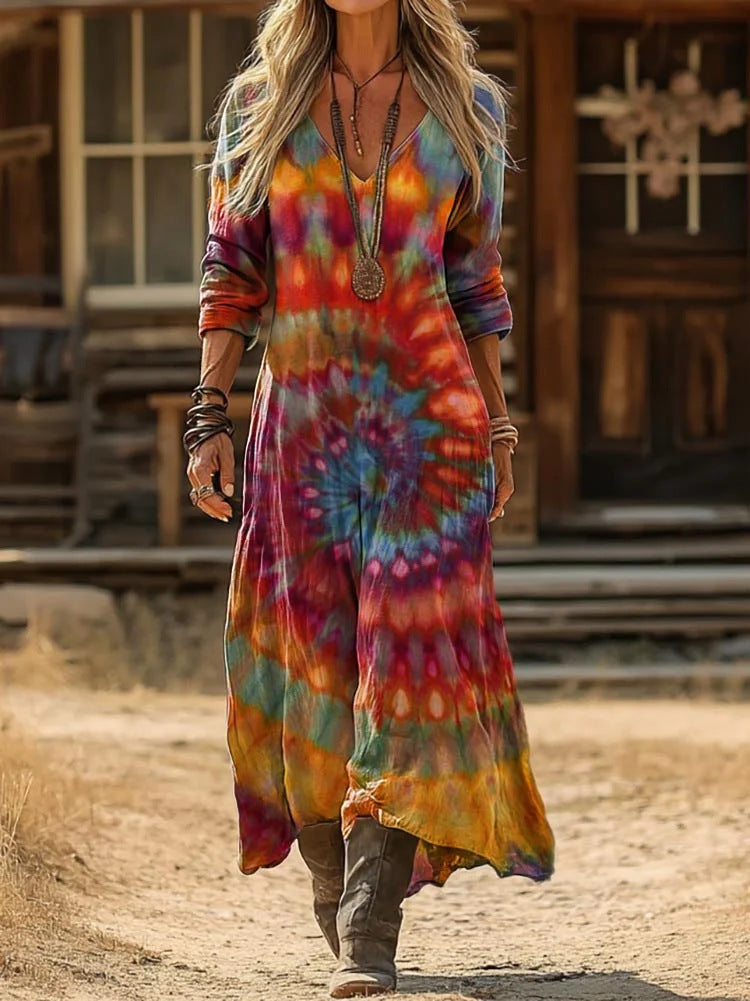 Talia | Vibrant Bohemian Maxi Dress