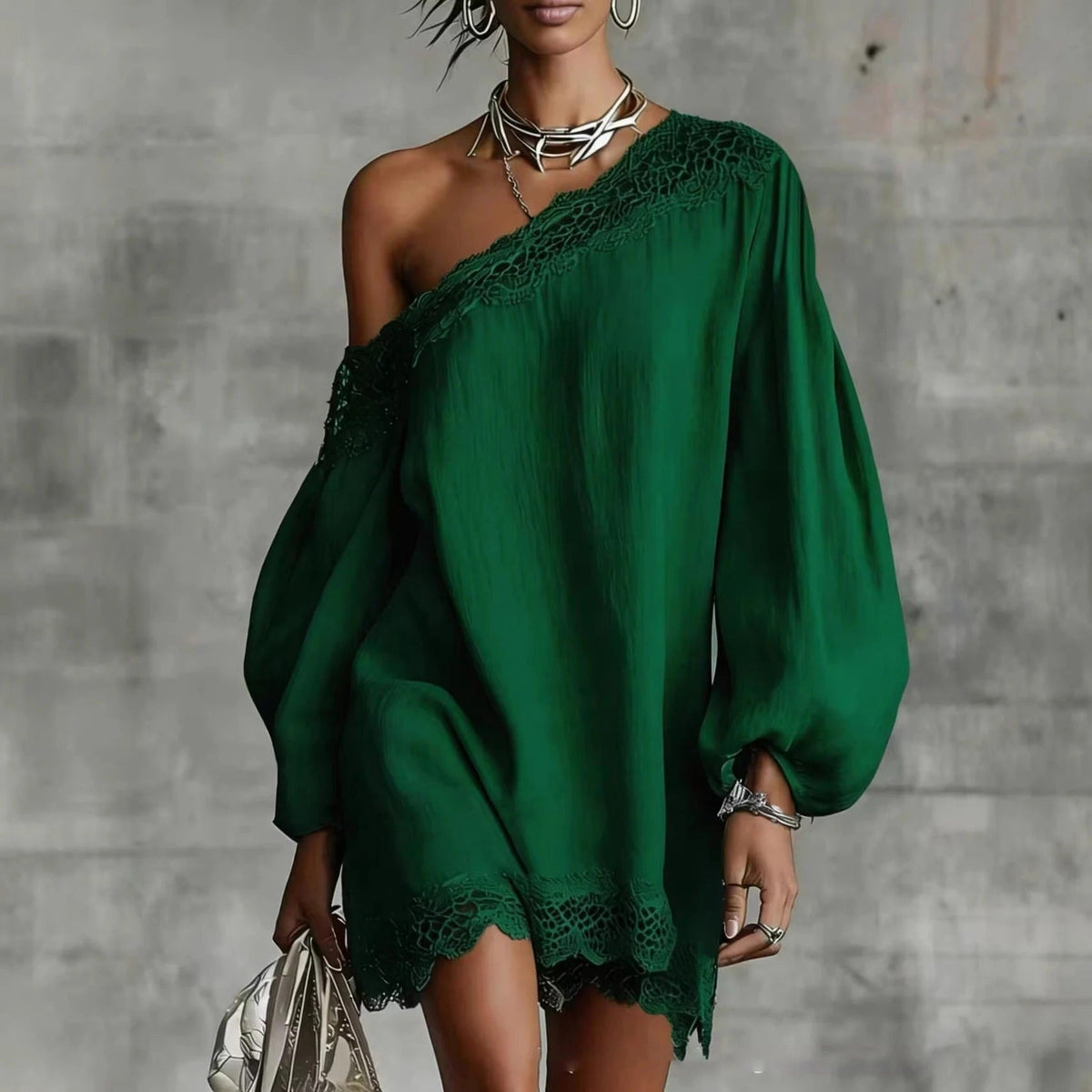 Arianna Mini Dress with Off-the-Shoulder and Puff Sleeves