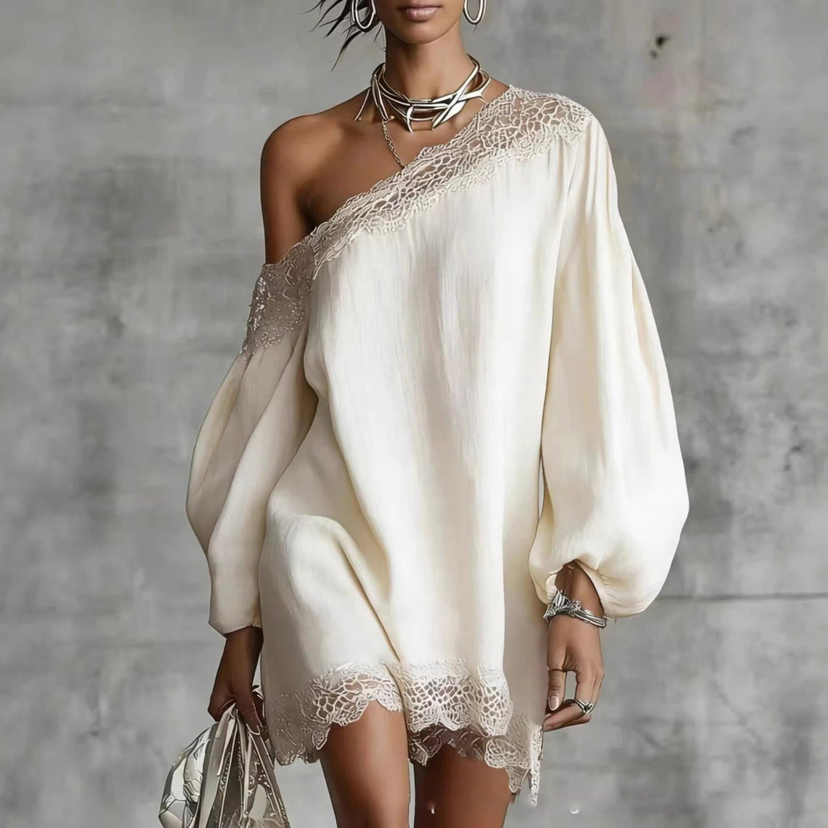 Arianna Mini Dress with Off-the-Shoulder and Puff Sleeves
