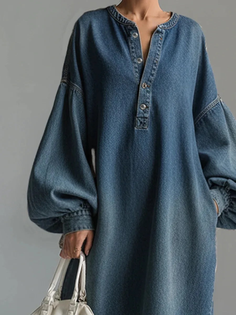 Candelaria long loose-fitting dress