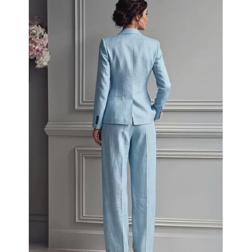 Asuncion Elegant Suit Set with Tailored Blazer and Wide Trousers