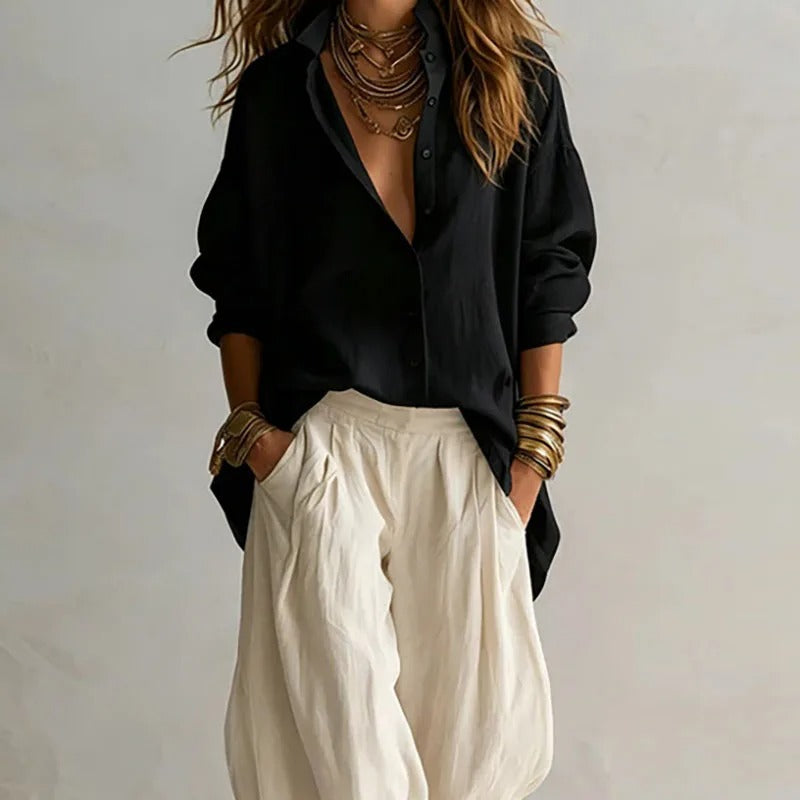 Clementina Fluid Shirt and Wide Trouser Set