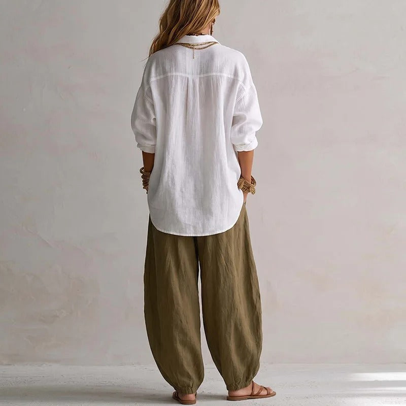 Clementina Fluid Shirt and Wide Trouser Set